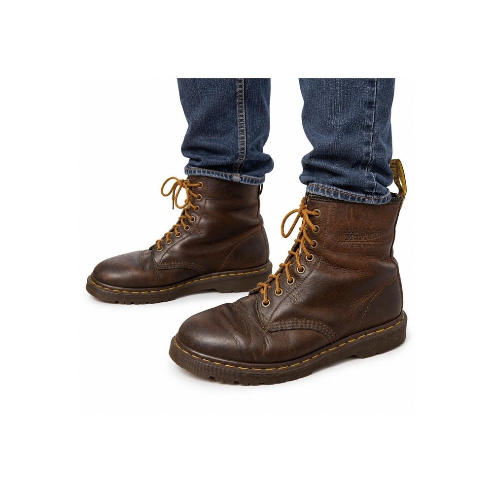 Dr Martens 1460 Boots Mens 8 Brown Crazy Horse Leather Made in England Vintage